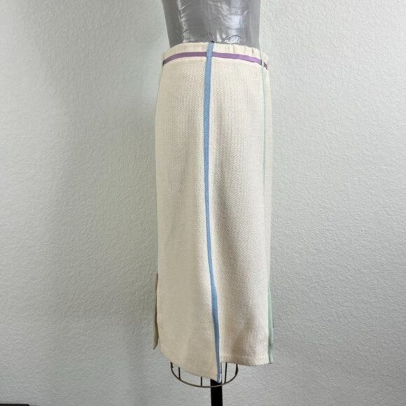 St John Spring 05 Pastel Ribbon Santana Knit Skirt - Picture 5 of 12